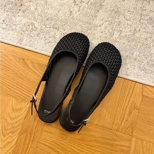 Rarely worn braided Mango faux leather slingbacks size 8.5